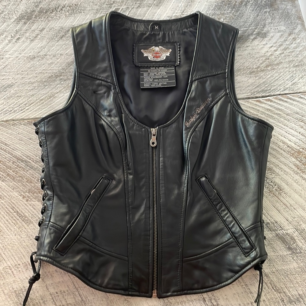 Harley-Davidson Black Leather Women's Vest